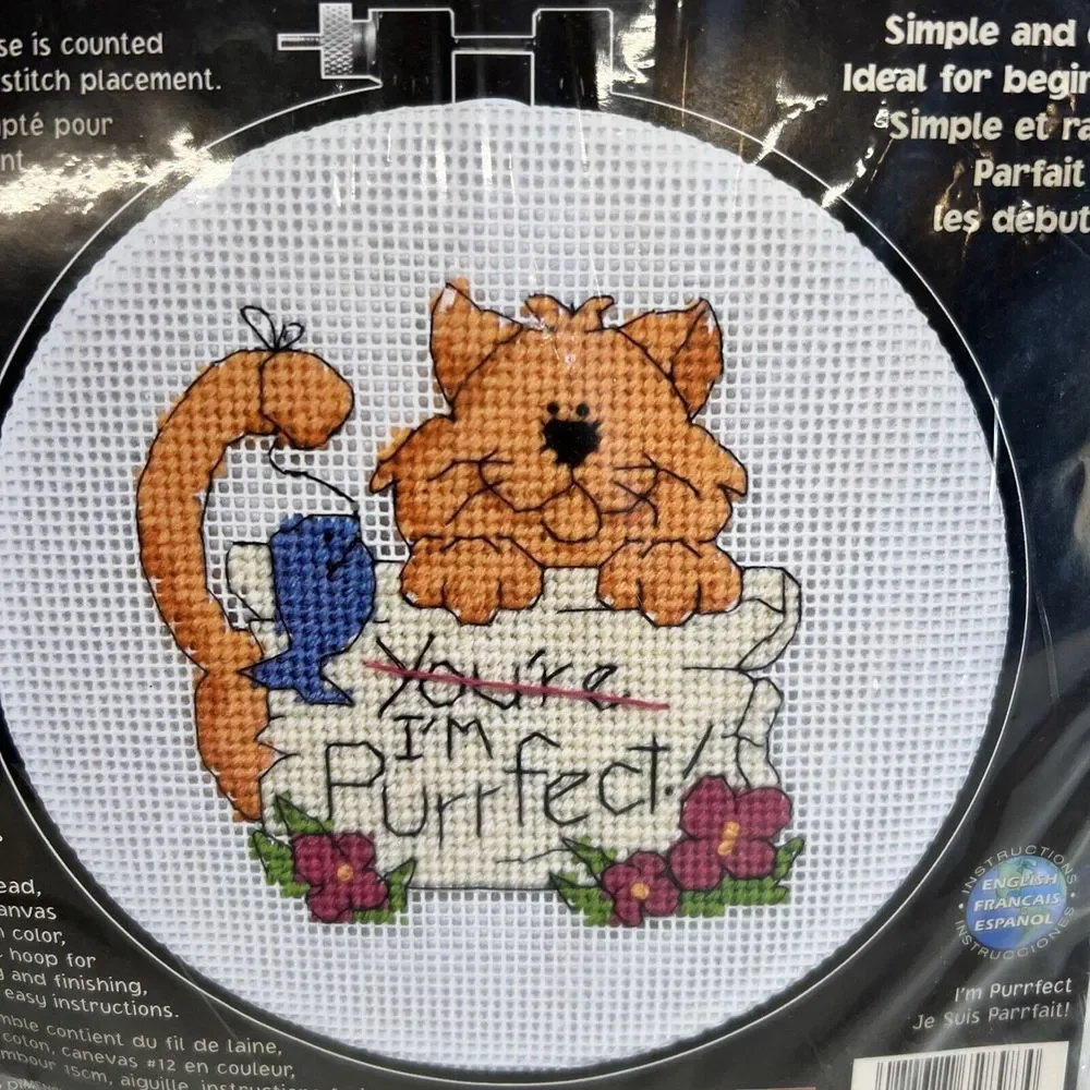 Dimensions Learn A Craft Needlepoint Kit‎ You're I'm Purrfect Cat #72898